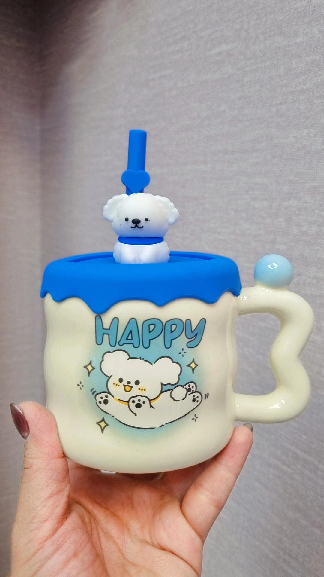 ماگ در سیلیکونی نی دار طرح حیوانات