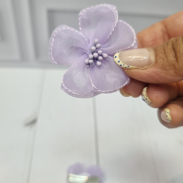 گیره انبری مو طرح گل پنج پر حریر