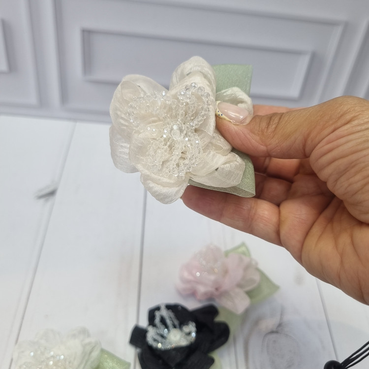 گیره انبری رز مجلسی حریر طرح۳